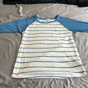 Blue and white striped forever 21 Baseball T Raglan